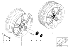 BMW LM hjul/dubbeleker 125
