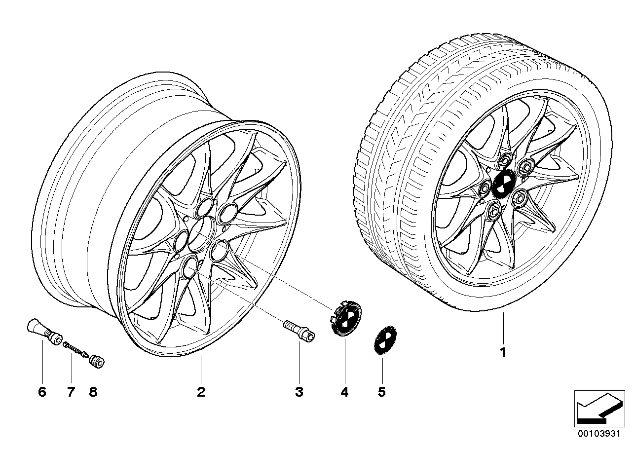 BMW LA wheel, star spoke 104