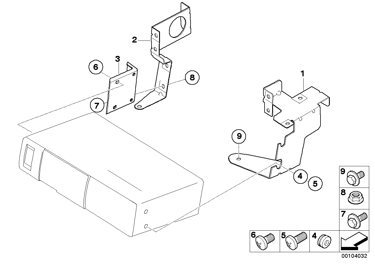 CD changer mounting parts