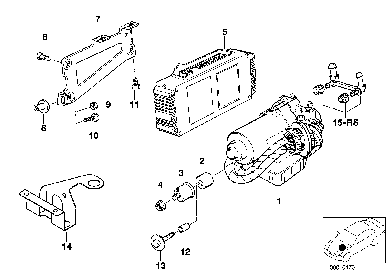 Hydro unit ABS/ASC/control unit/support