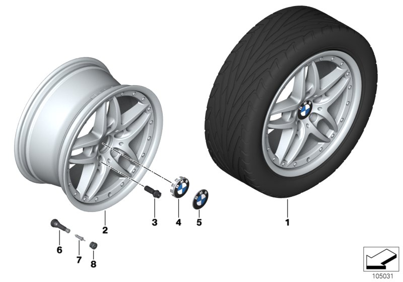 BMW composite wheel, double spoke 71