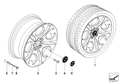 BMW 轻质合金轮辋 椭圆样式 107