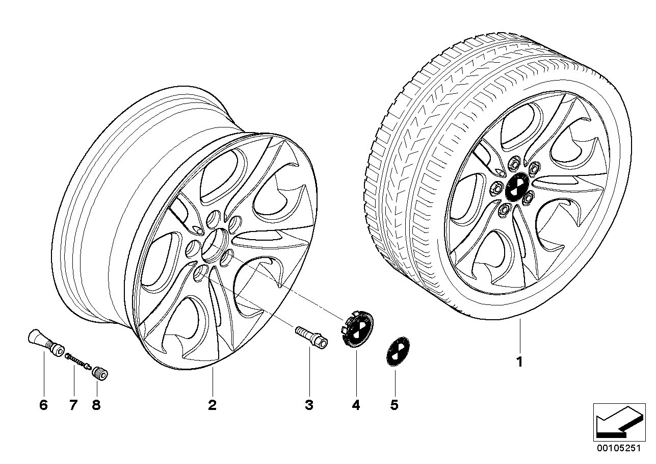 BMW LA wheel, ellipsoid styling 107