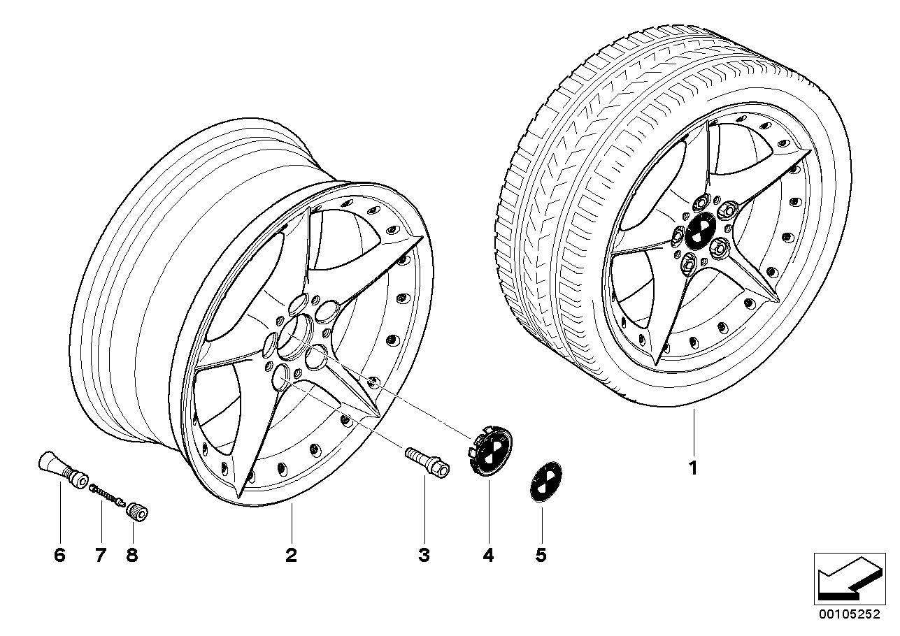 BMW Composite wheel, star spoke 108