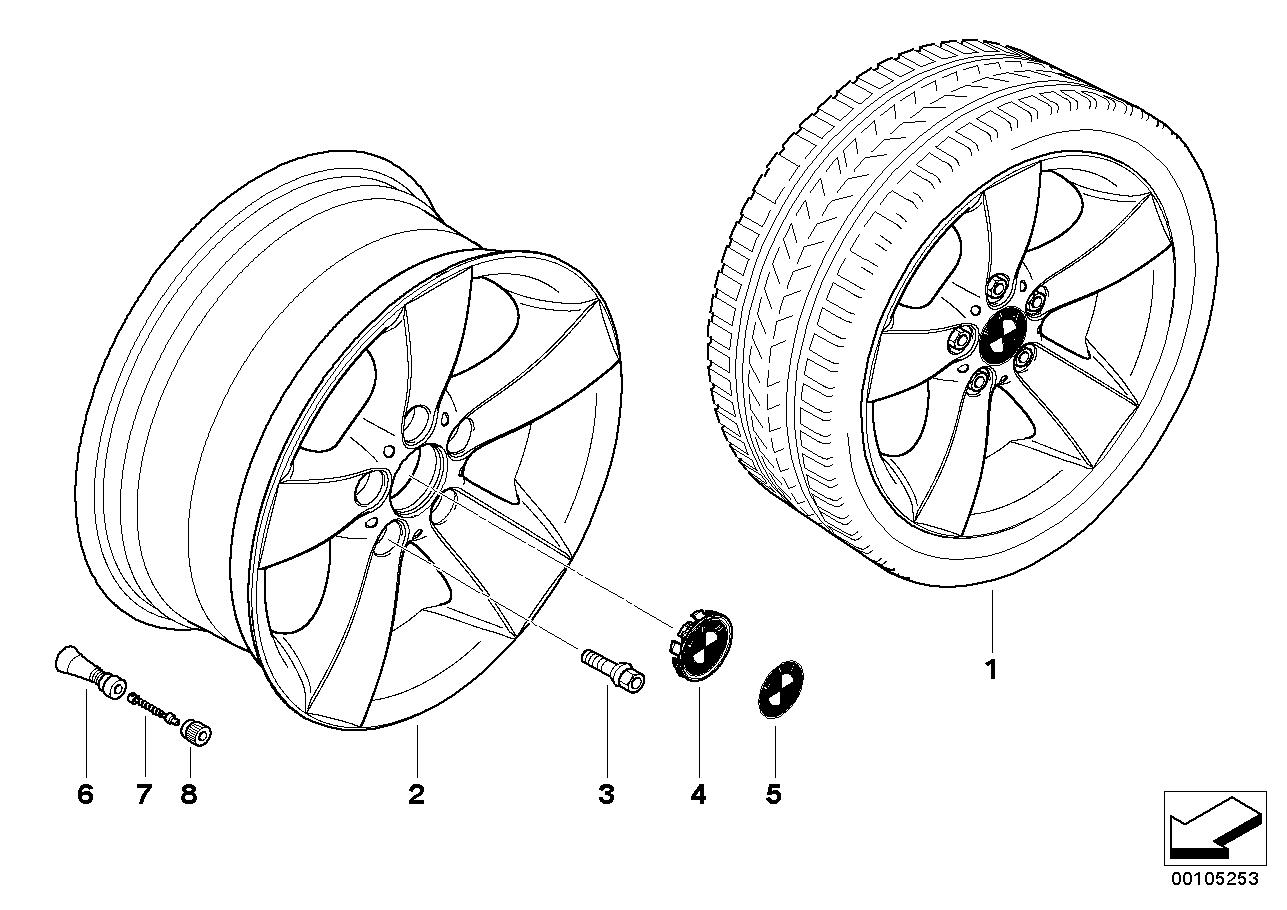 BMW LA wheel, star spoke 105