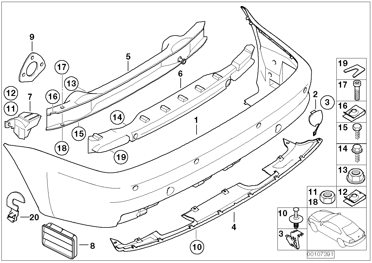 M trim panel, rear