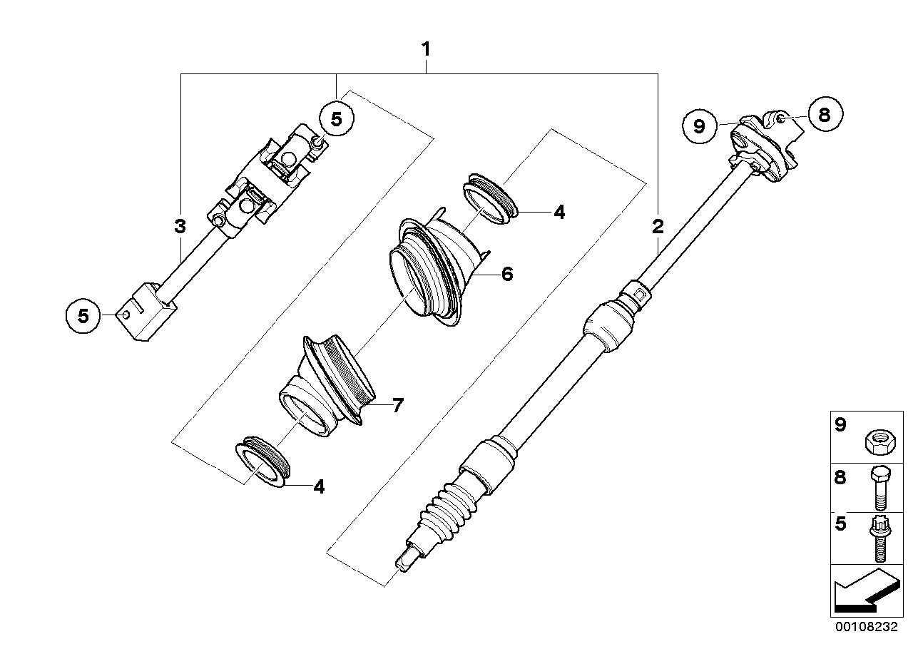 Styrkolonn-raattstang nere