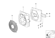 Tlačný ventilátor a montážní díly