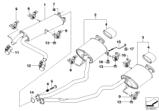 Exhaust system, rear