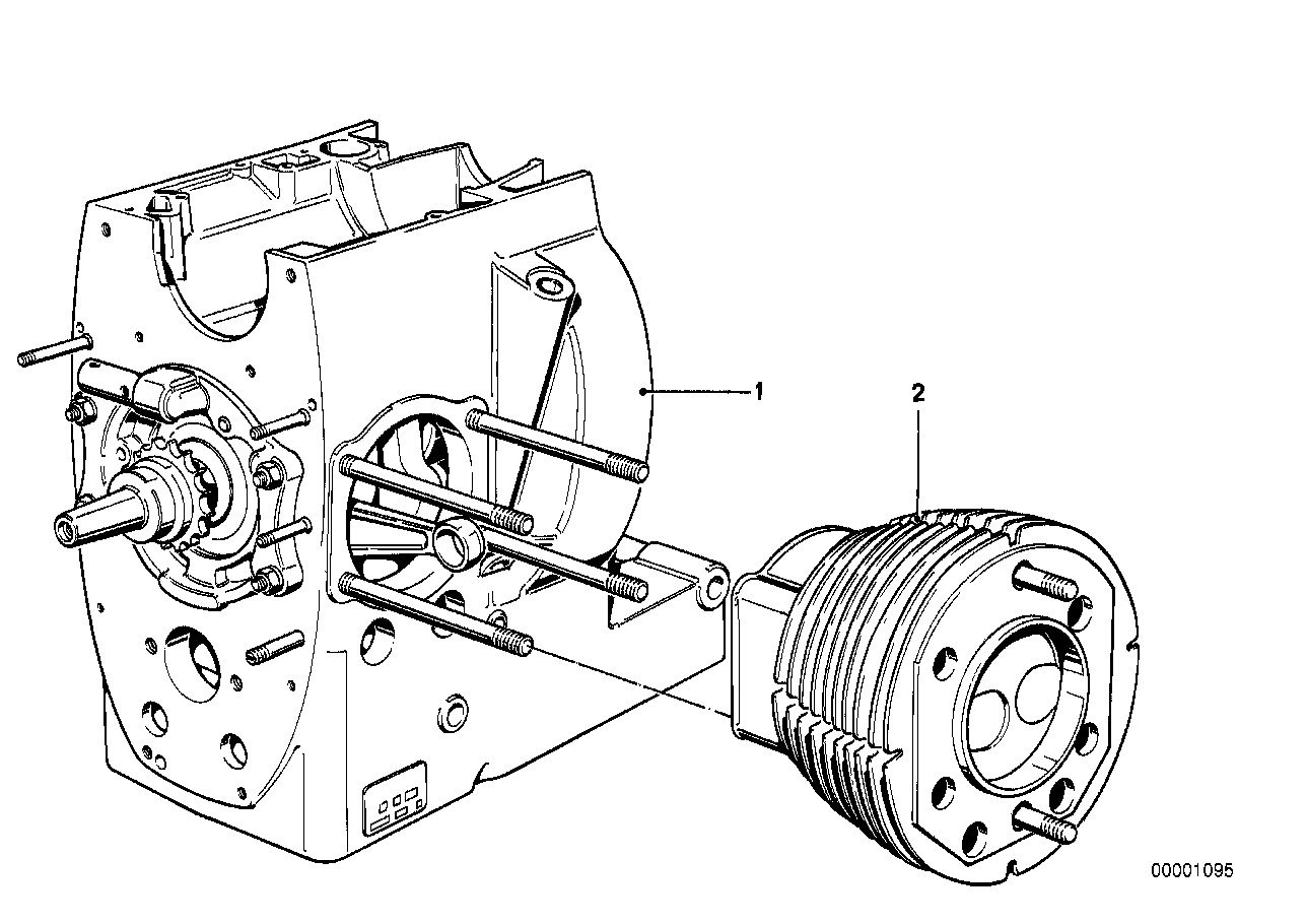 Moteur semi-comp./ Cylindre avec pistons