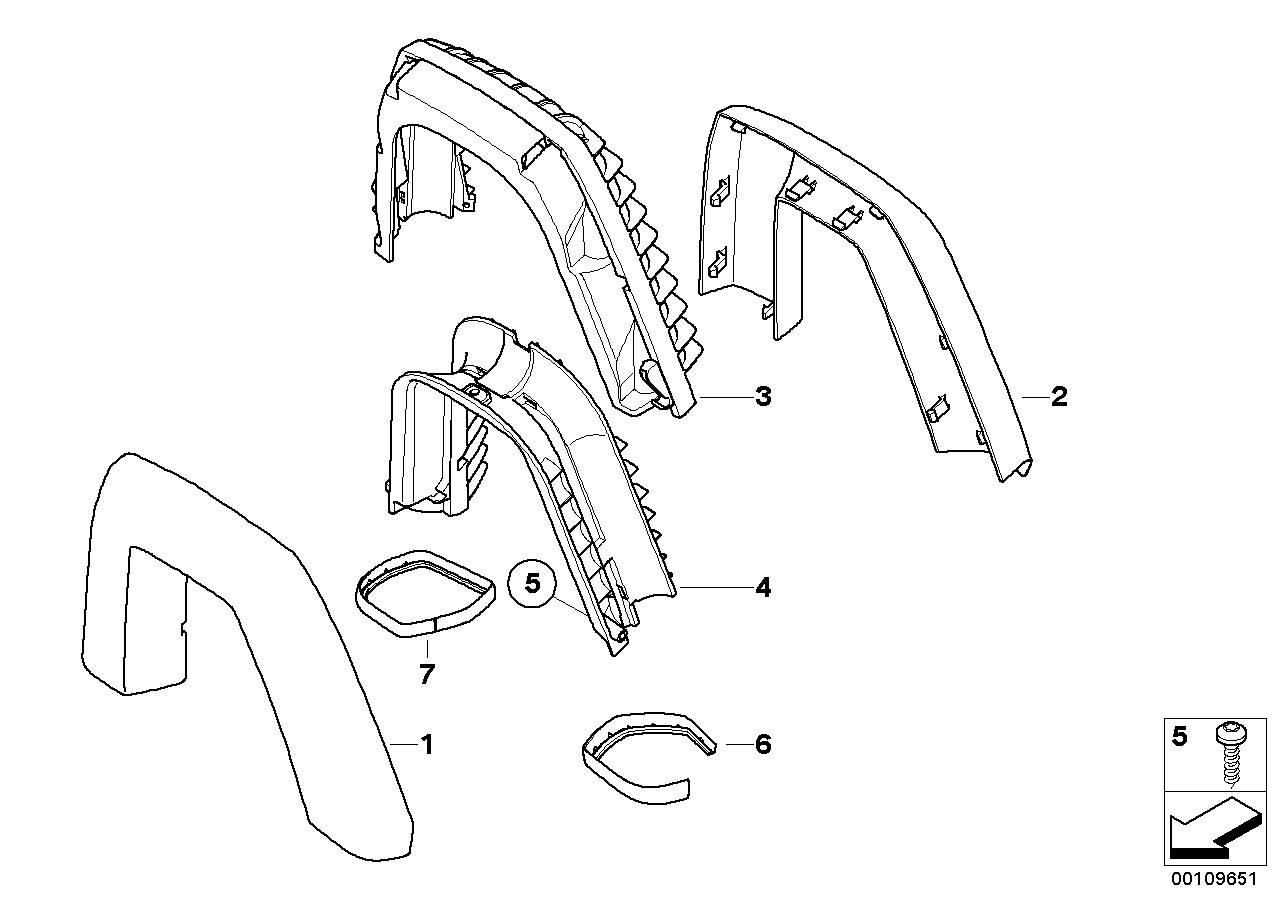 Trim panel roll bar