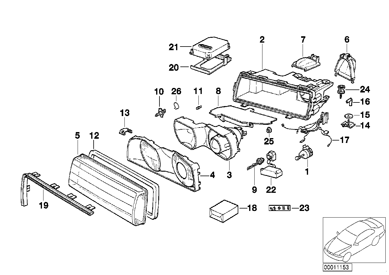 Single parts, xenon headlight