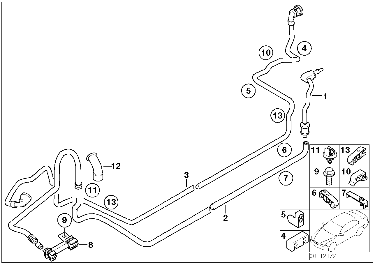 Fuel pipe and scavenging line