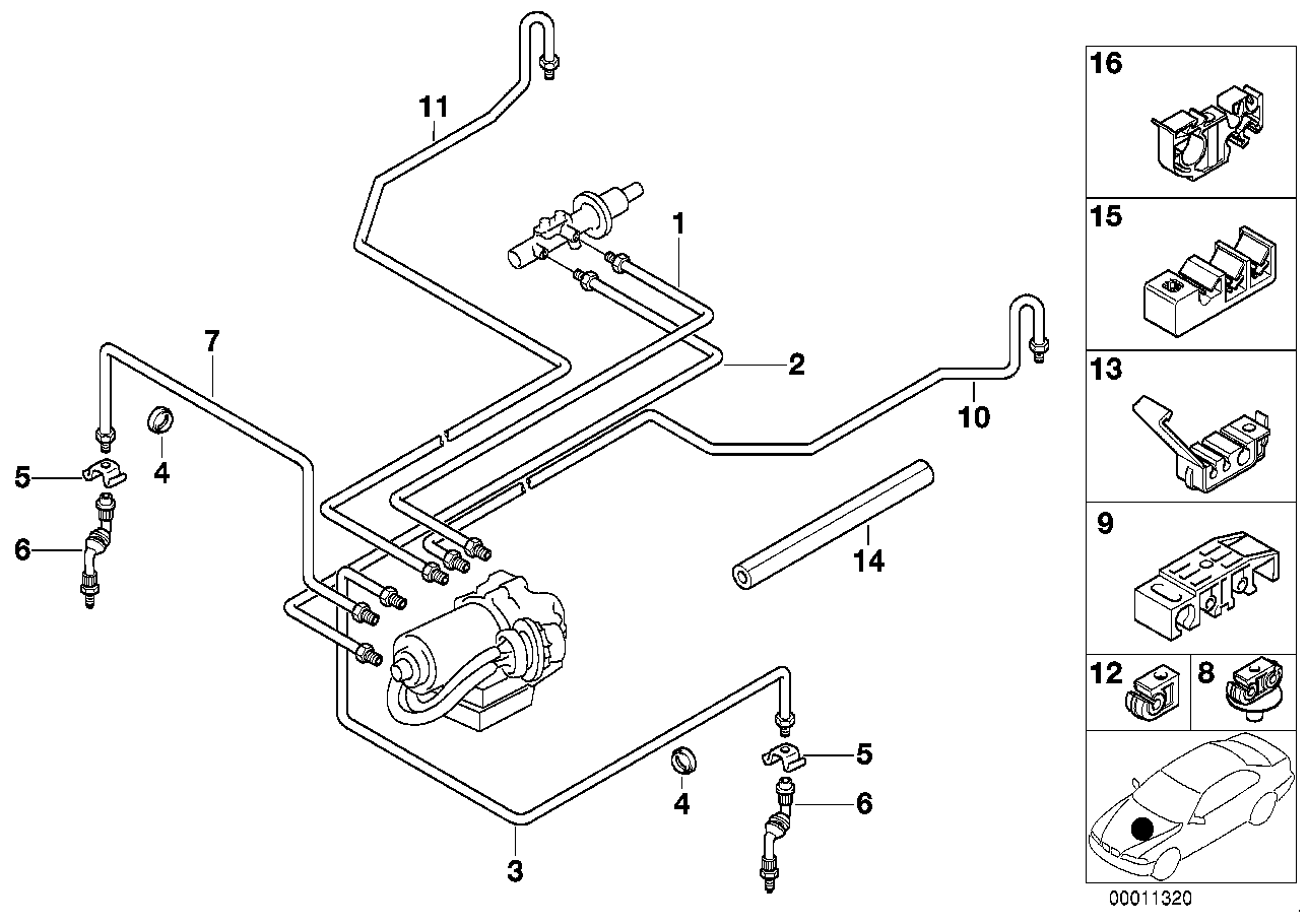 Bromsledningar fram ABS/ASC+T