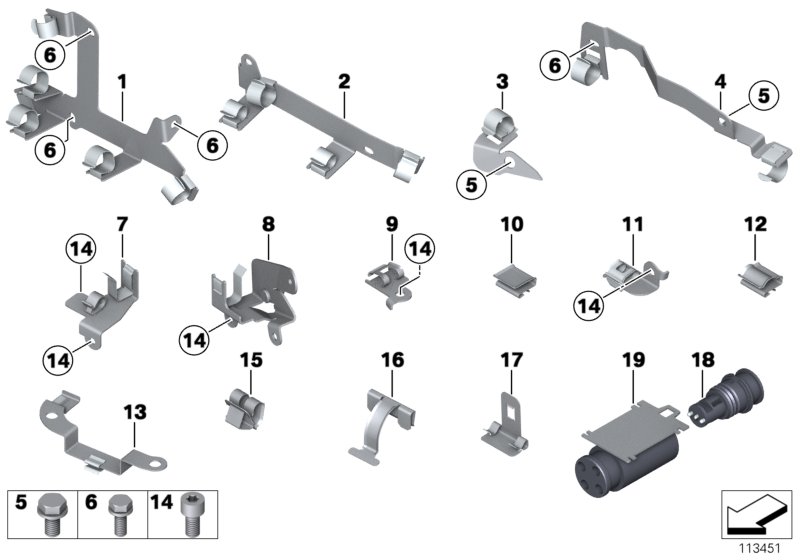 Cable harness fixings