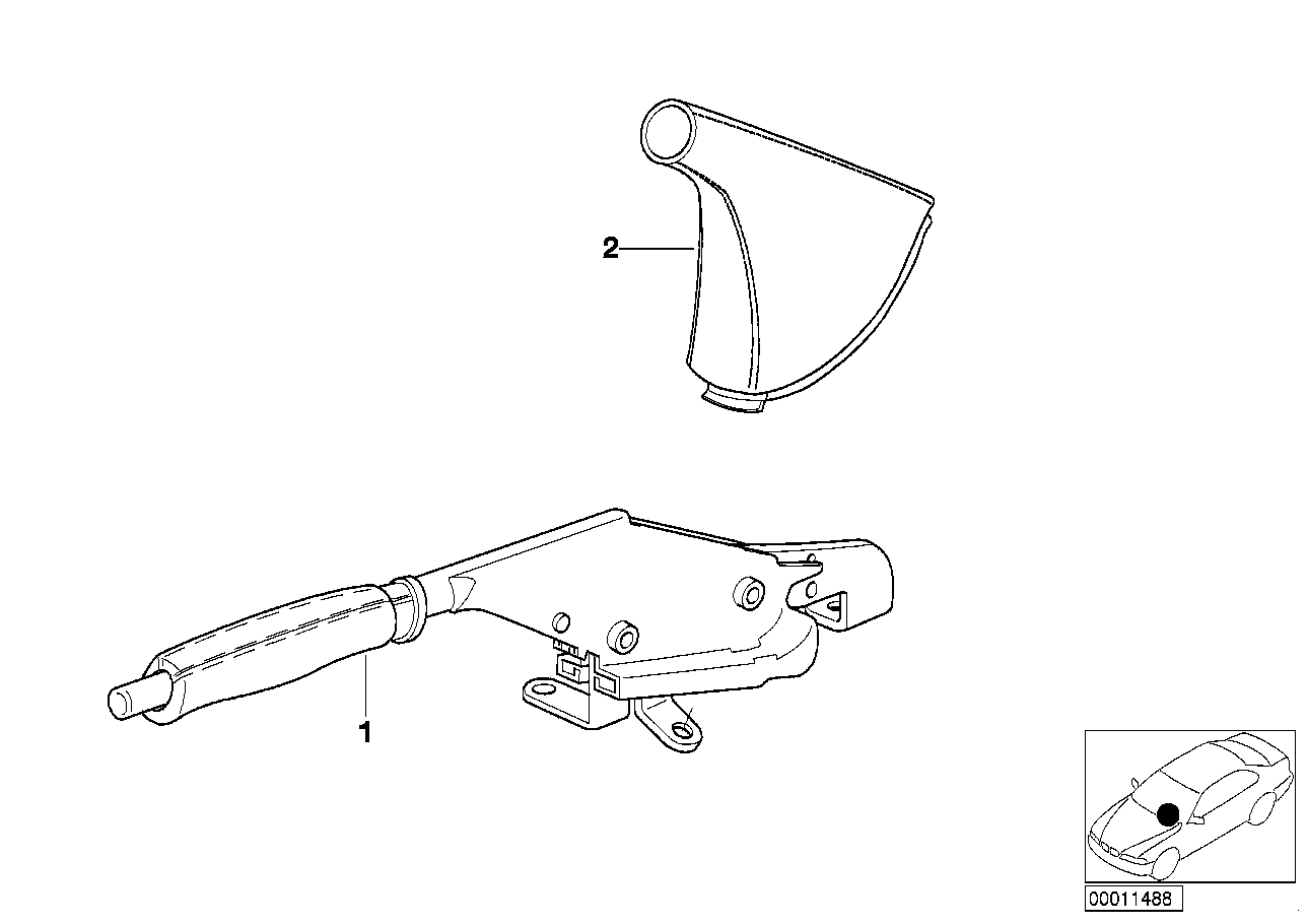 Individual handbrake lever and cover