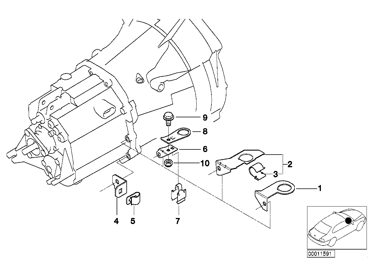 Gearbox parts - lambda probe holder