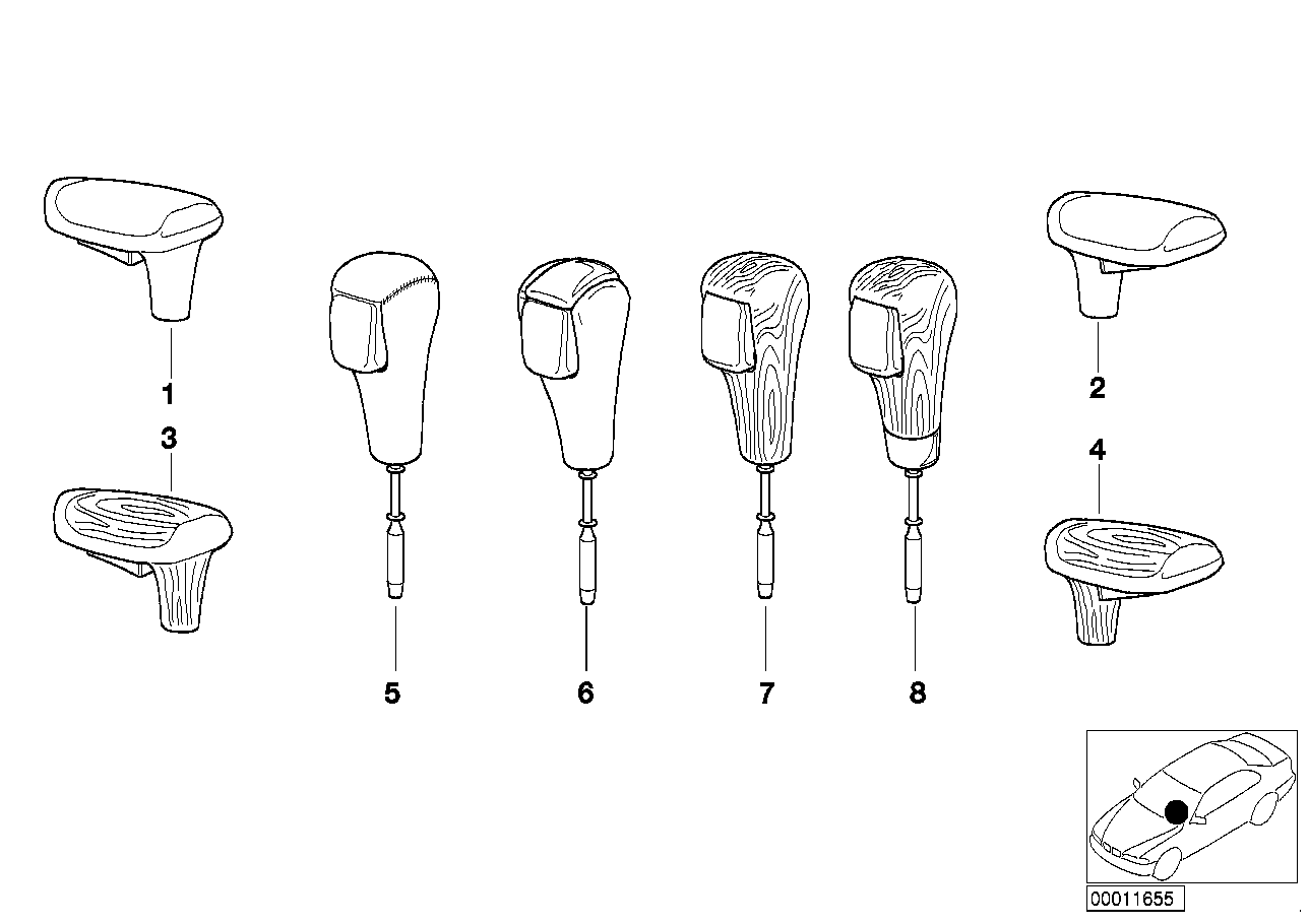 Wählhebelgriffe / Abdeckungen