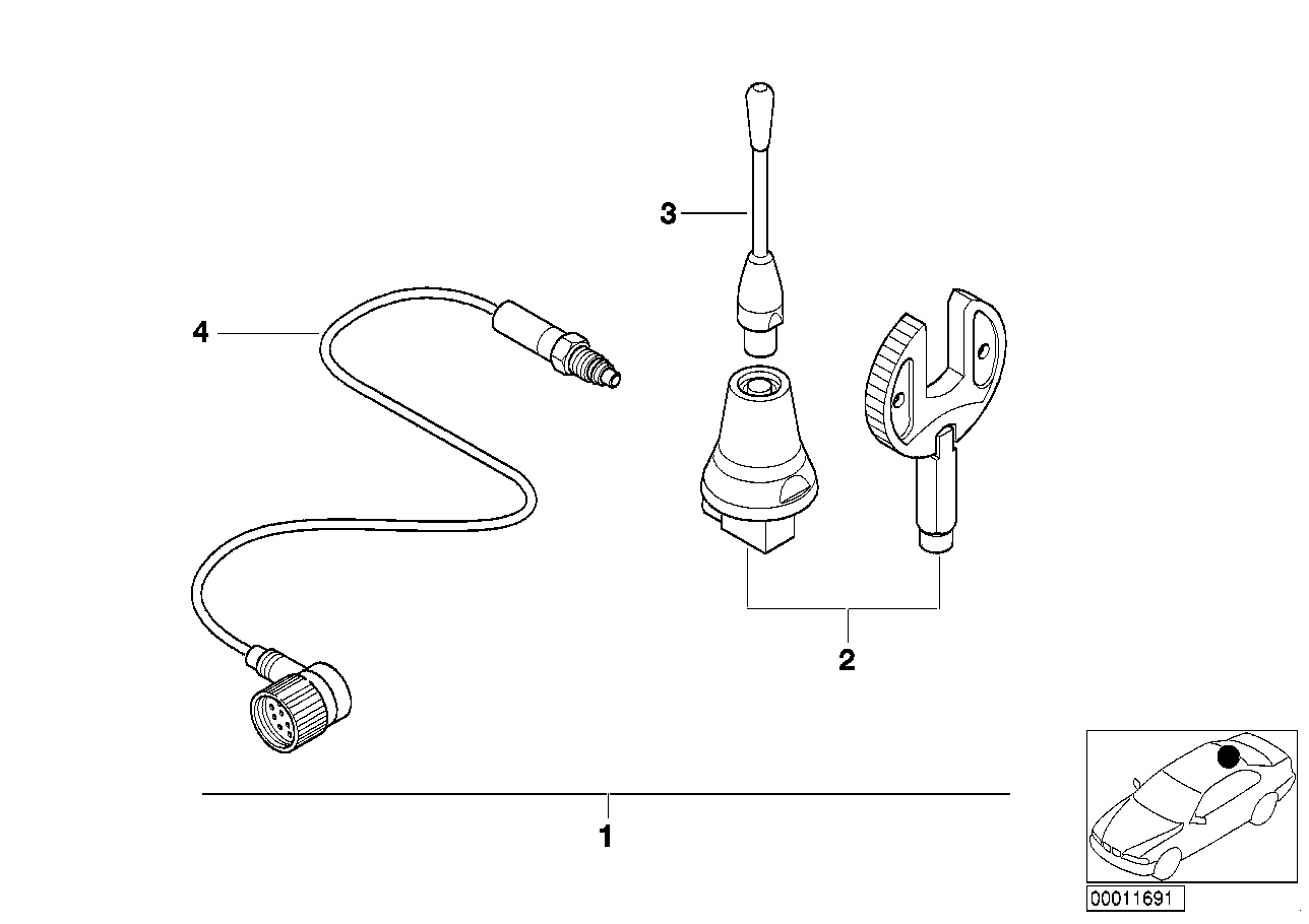 Kit pour antenne de telephone de toit