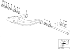 Bras oscillant longitudinal