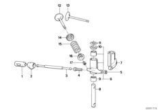 Ventil, ventilstyrning, vipparm