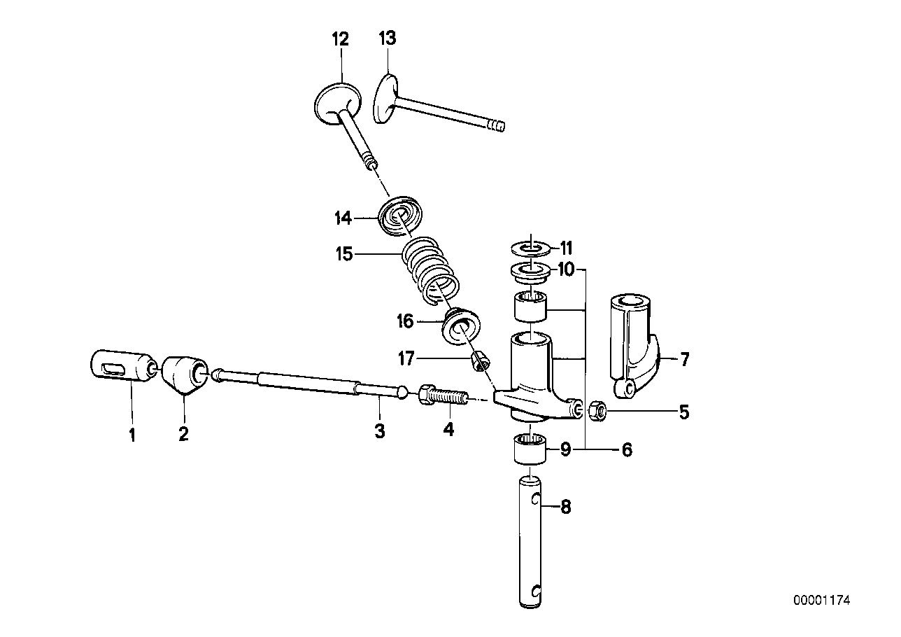 Klep, klepbediening, tuimelaar