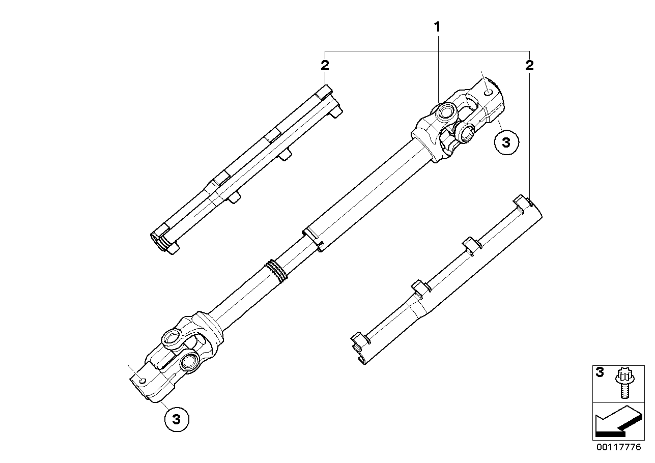 Steer.col.-lower joint assy