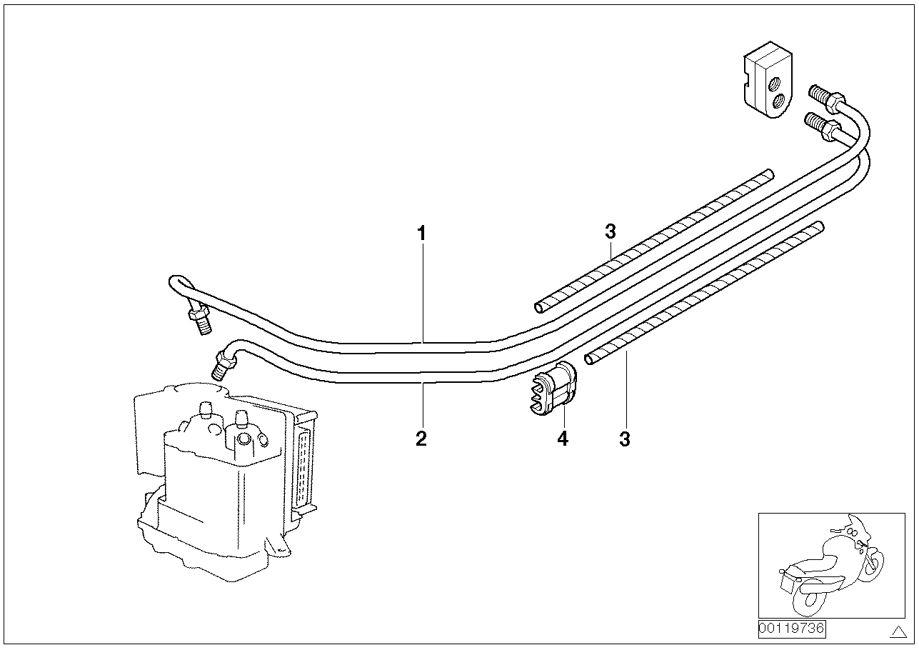 Tubo de travão dianteiro ABS