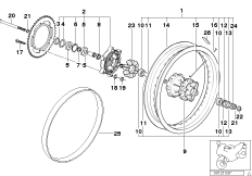 Spoke wheel, rear