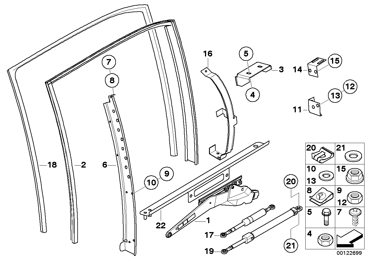 Door window lifting mechanism rear