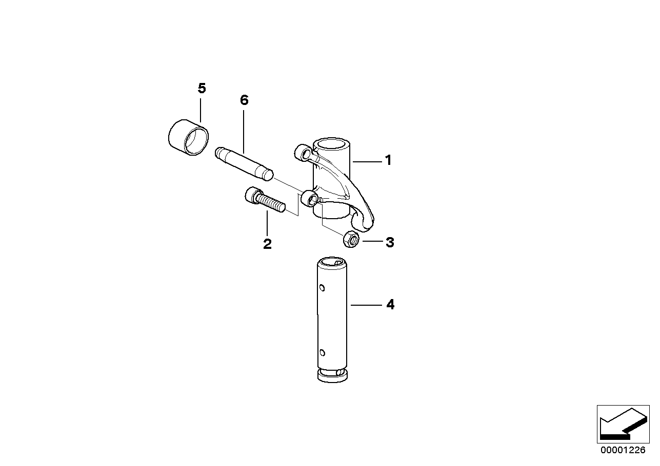 Rocker arm/shaft/valve lifter