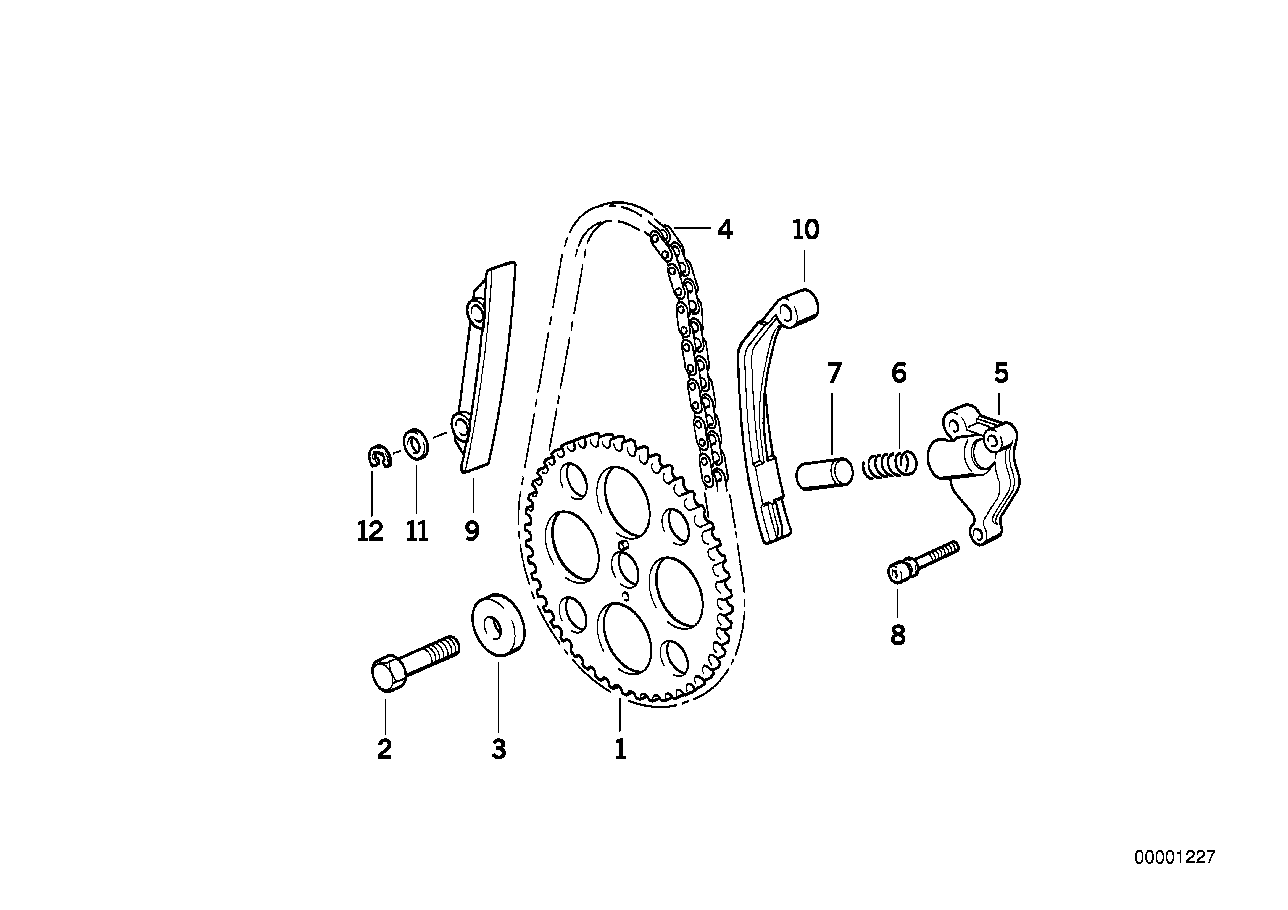 Timing chain/Chain tensioner/Slide rail