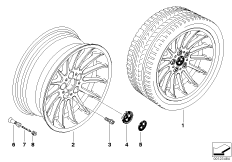 BMW light alloy wheel, radial spoke 32