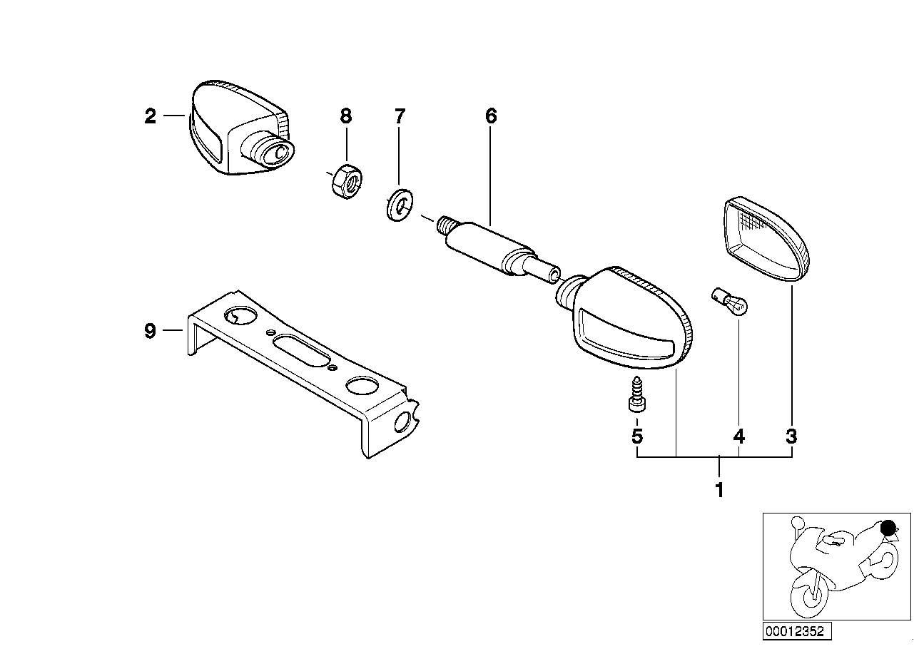 Turn indicator, rear