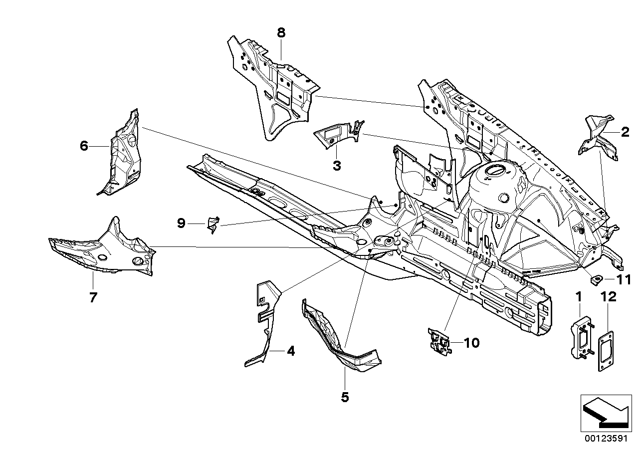 Vorderbau Halter links