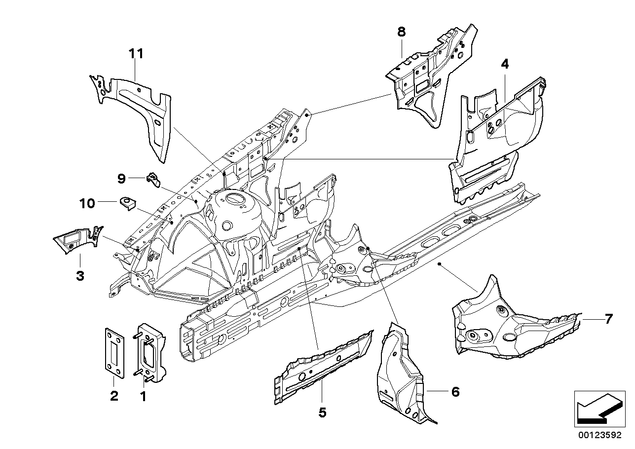 Front body bracket right