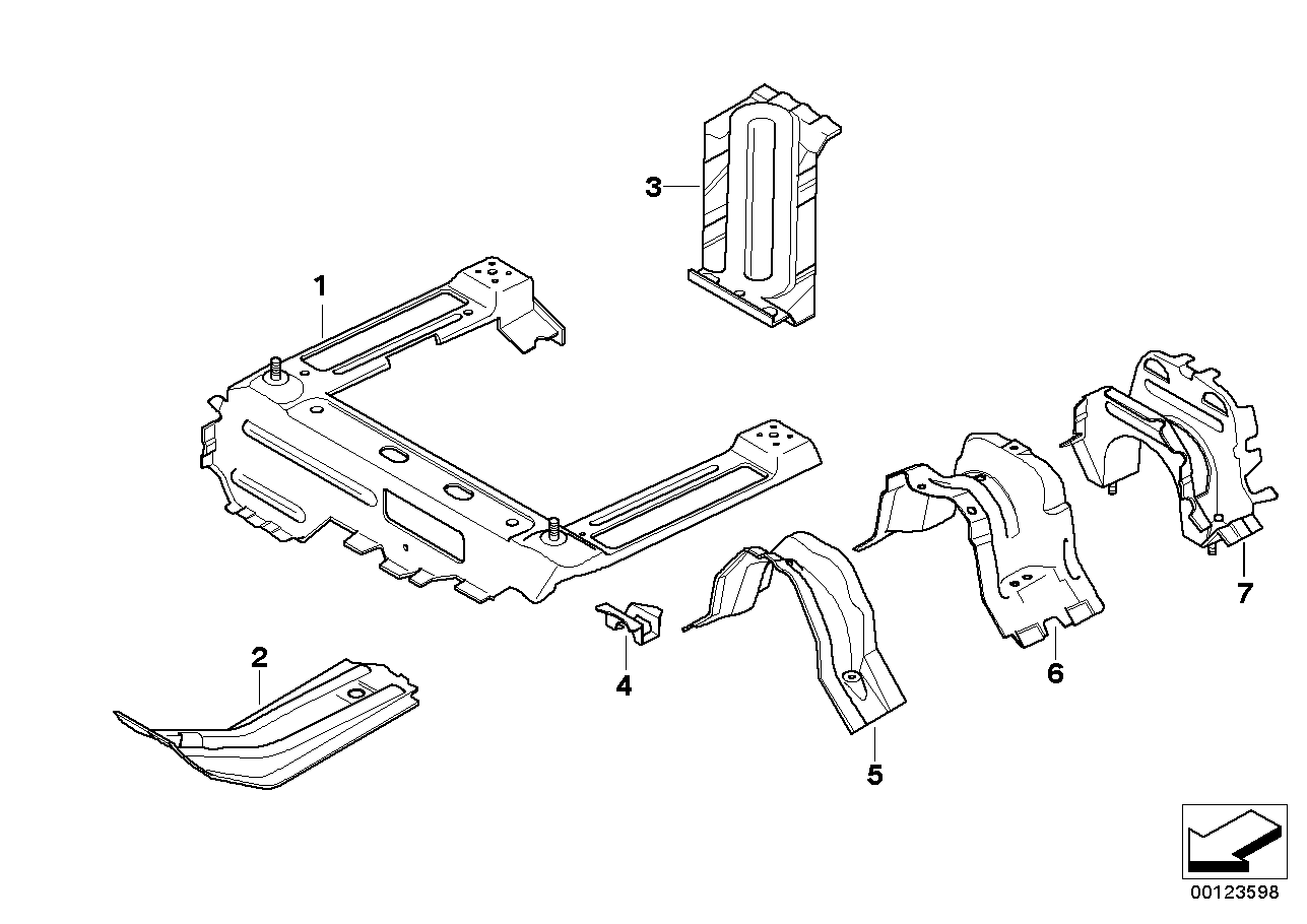 Partes de fondo posteriores/interior