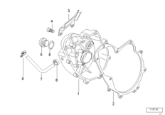 Engine housing cover, right