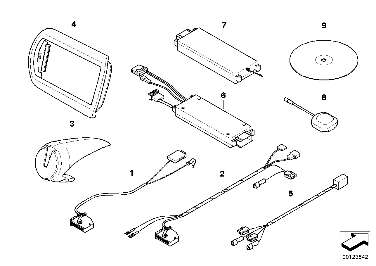 Jednotlivé díly PDA navigace