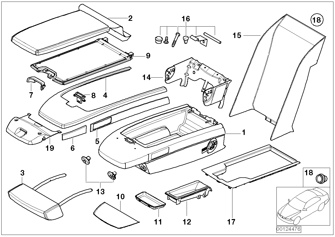 Rear seat centre armrest