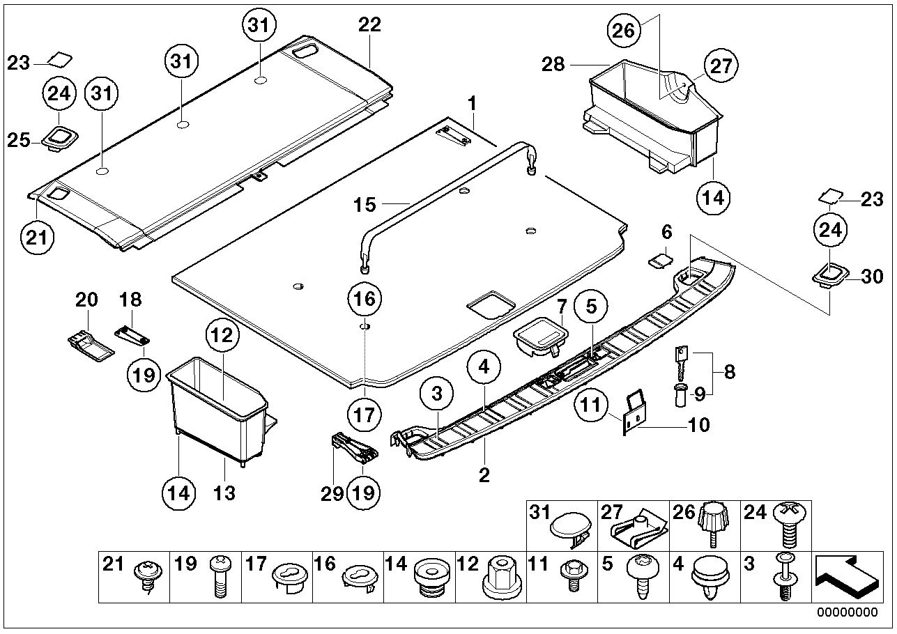 Revêtement de plancher e coffre AR