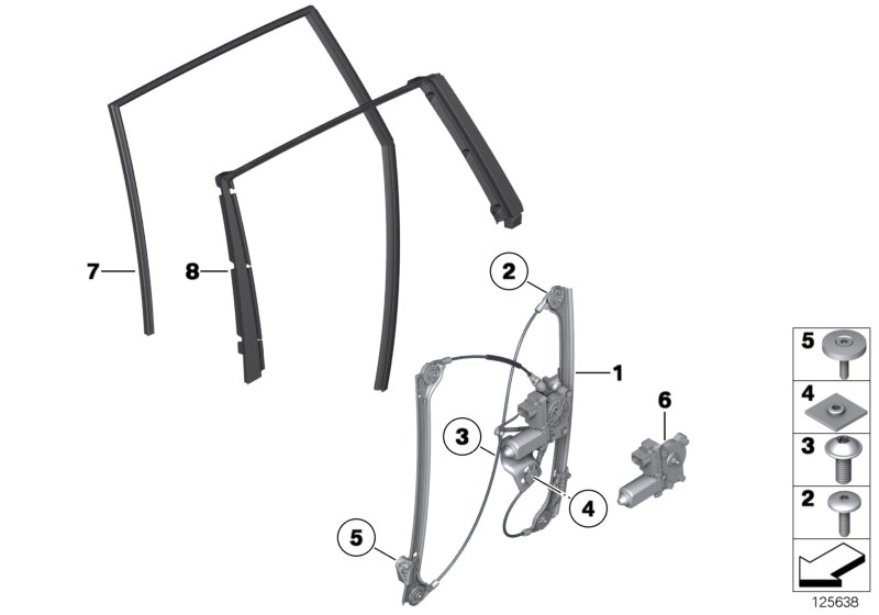 Mécanisme de fenêtre de porte arrière