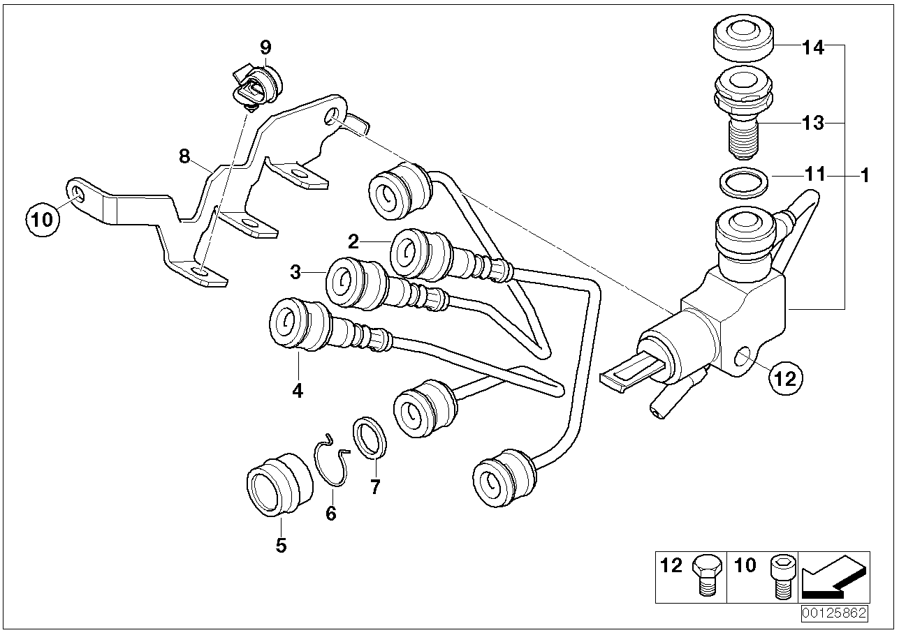 Pièces p. modulateur press. ABS intégral