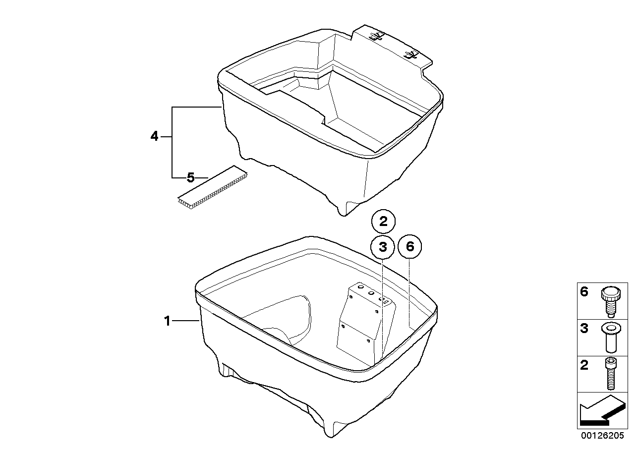 下部部件 用于尾部储物箱