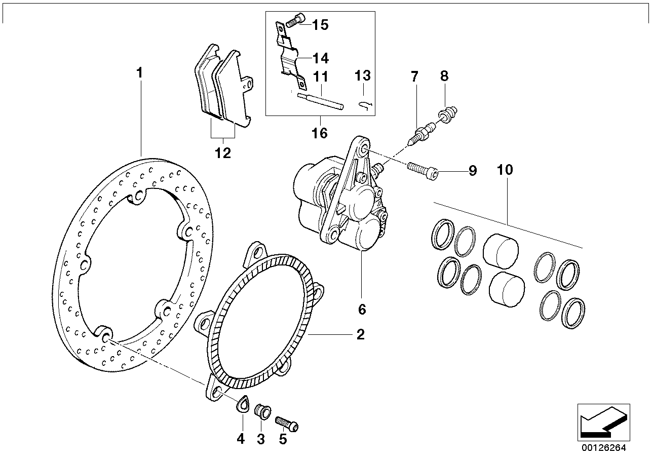 Front wheel brake, EVO