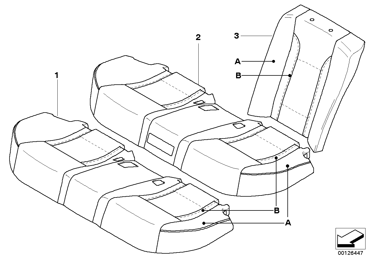 Indiv.cover, basic seat, rear U7