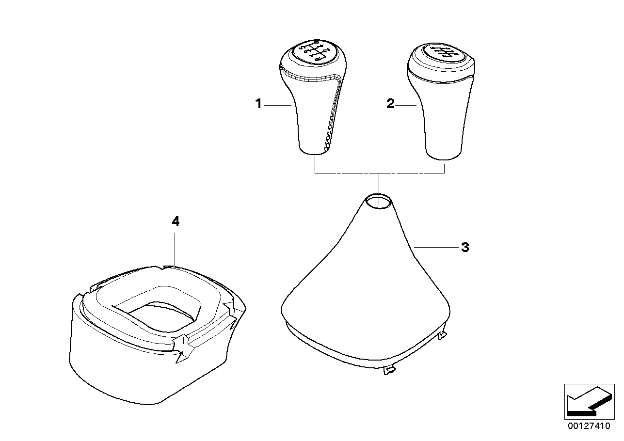 Pommeaux de levier/soufflet de levier vt