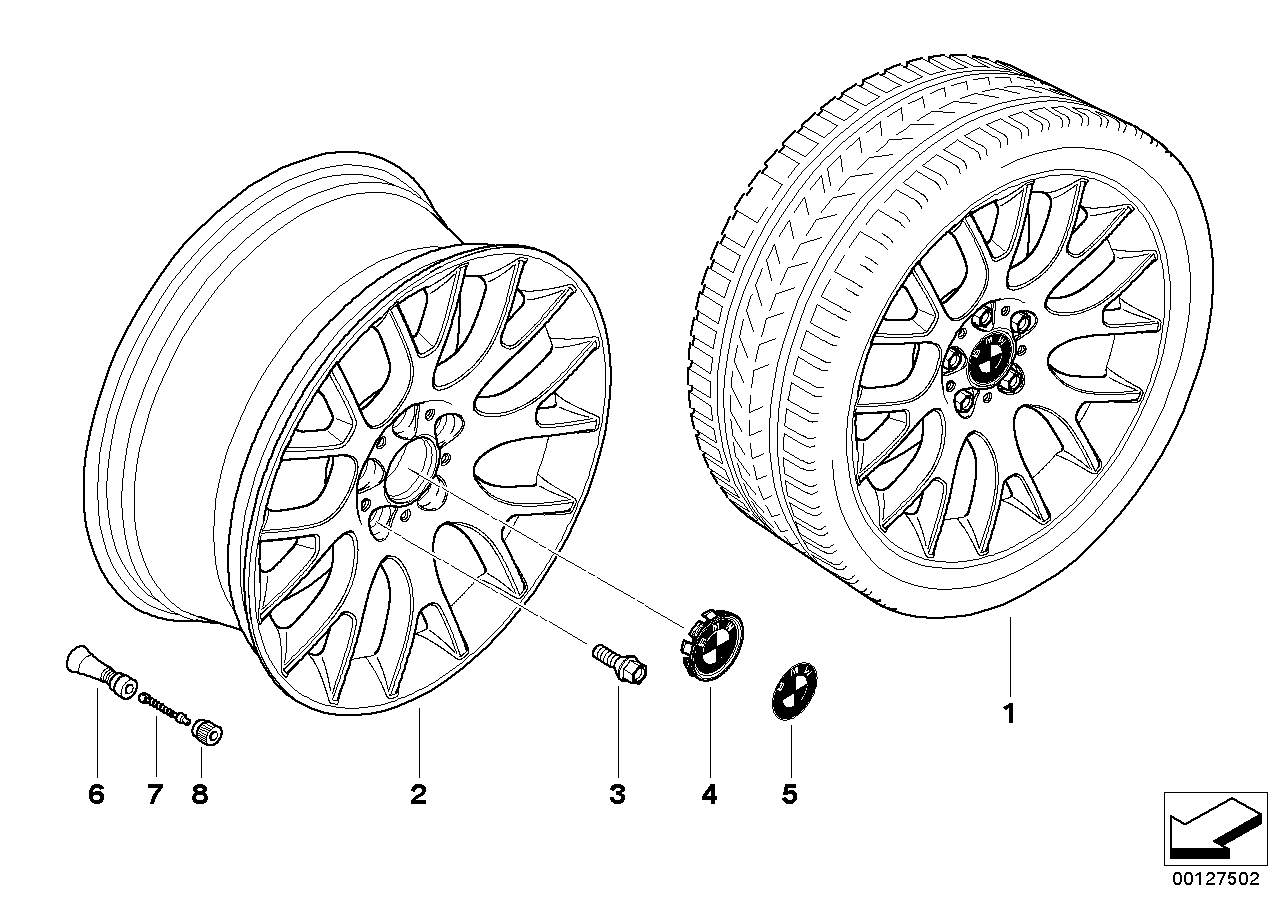 BMW 轻质合金车轮十字轮辐 145