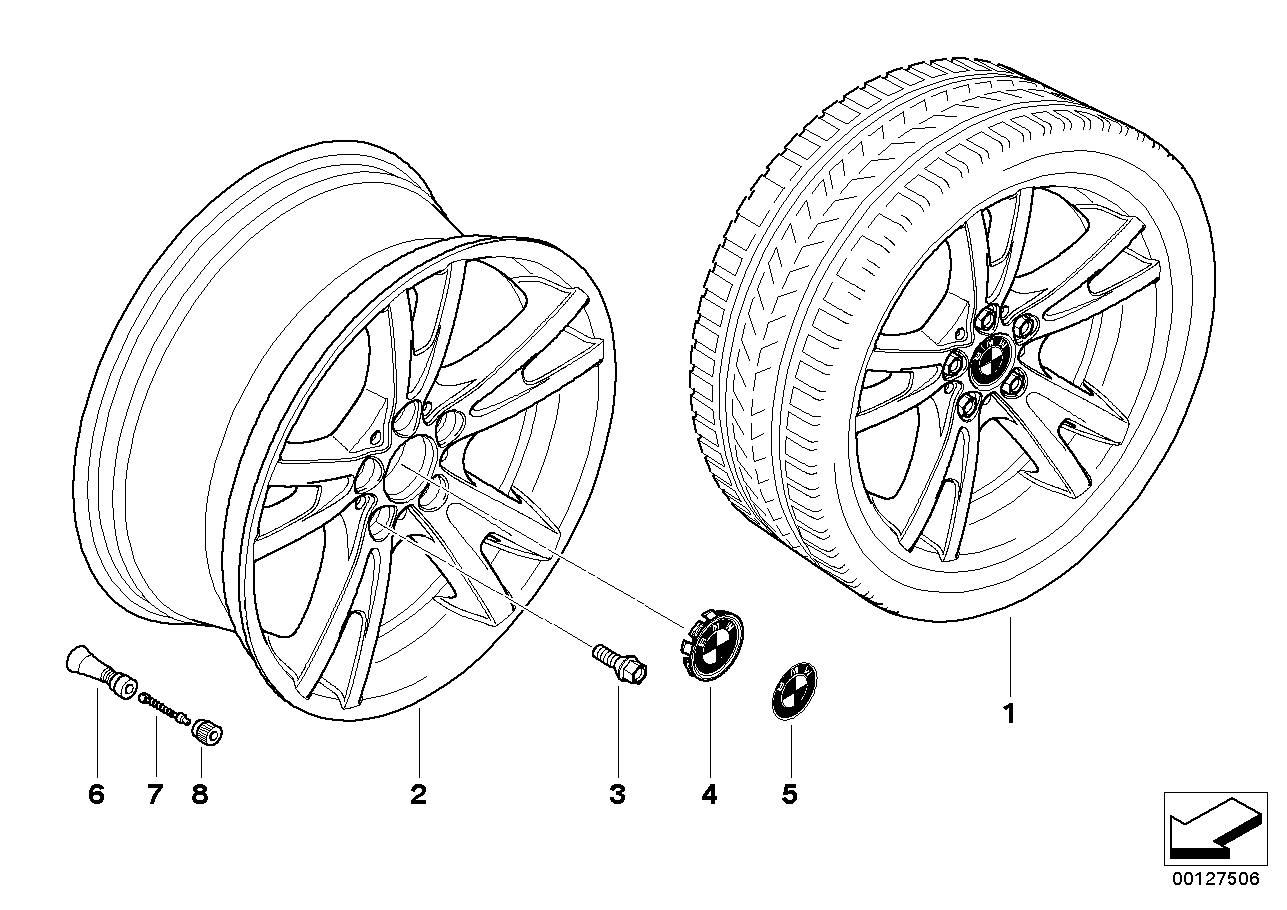 Cerchio in lega BMW M doppi raggi 150