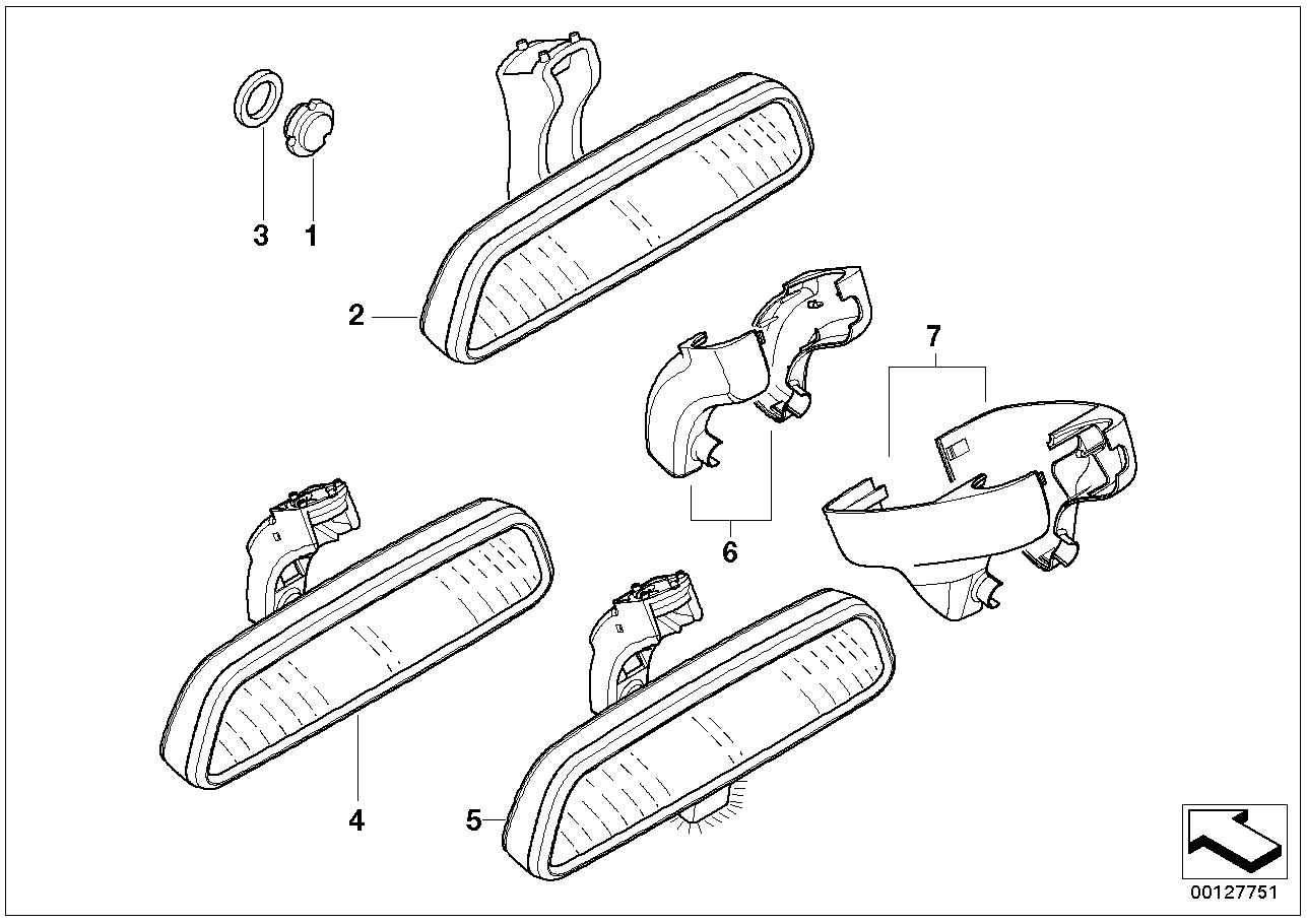 Retrovisor int. antideslumbrante manual